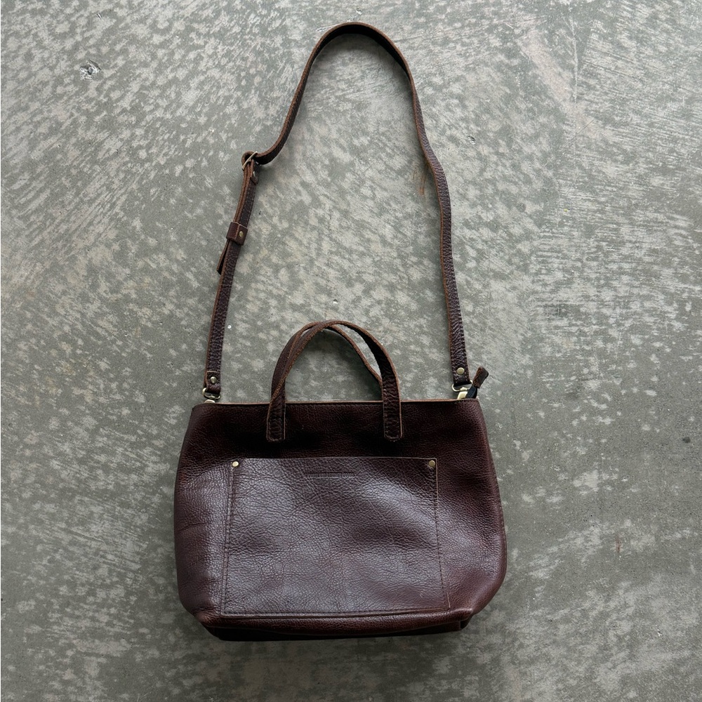 Portland Leather Goods Brown Zipper Tote Bag